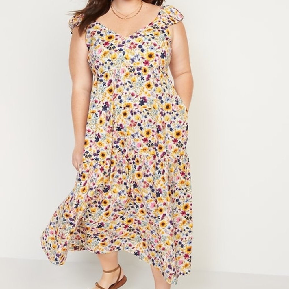 Old Navy Women's Tiered All-Day Fit & Flare Maxi Dress - "Wildflowers"